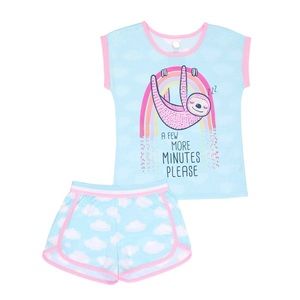 Wonder Nation Girls Sloth Pajama Shirt & Short Set